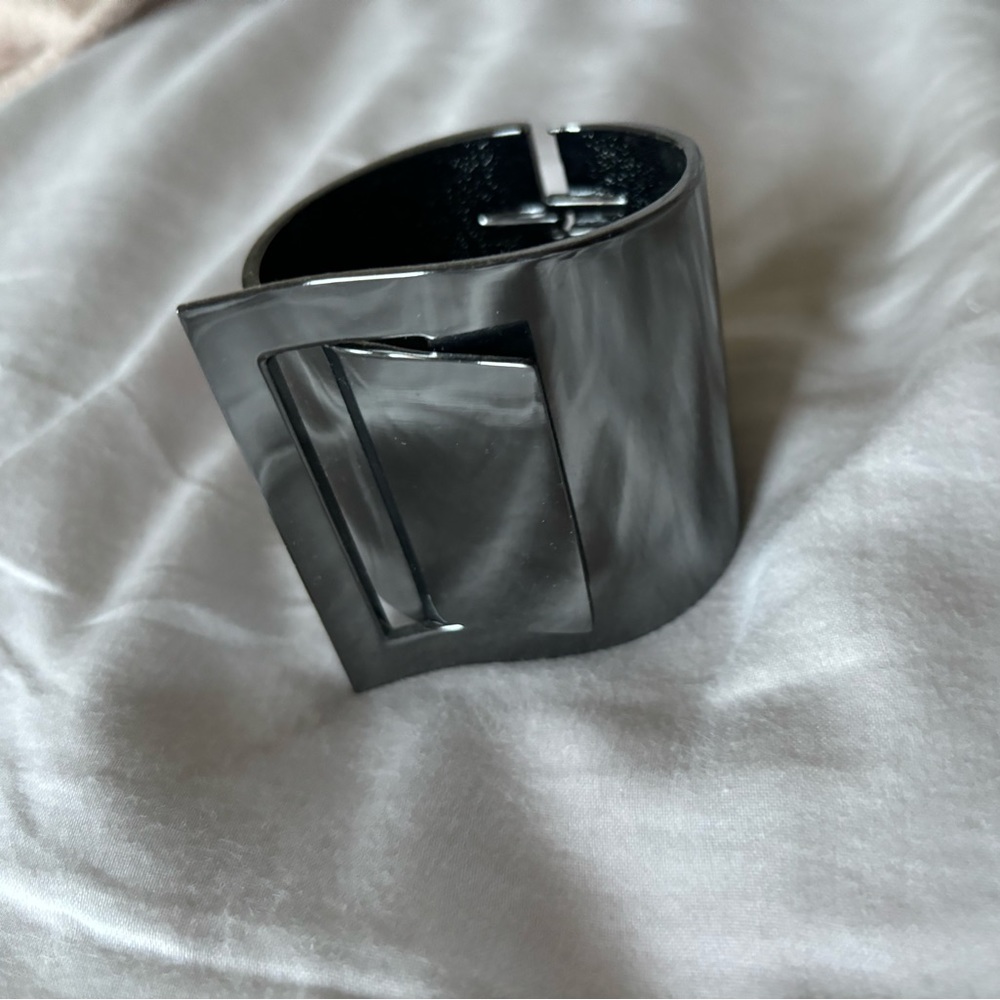 Silver Plated Oversized Buckle Cuff